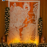 white laser cut panels, laser cut backdrop panels, custom laser cut wedding panels, laser cut decorative screens, floral laser cut panels,modern laser cut panels for weddings, laser cut wall panels, laser cut stage backdrops, laser cut panels UK, laser cut panels for reception décor