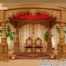 Traditional Kalyana Mandap, South Indian Wedding Mandap, Golden Wedding Mandap, Indian Marriage Stage Decoration, Temple Style Mandap, Luxury Wedding Mandap, Round Wedding Mandap, Antique Golden Mandap, Indian Traditional Mandap, Decorative Wedding Stage