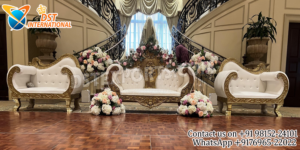 Wedding sofa set, wedding stage sofa, bride groom sofa, luxury wedding couch, Indian wedding furniture, royal wedding sofa, carved sofa set, golden wedding couch, wedding stage décor, reception seating sofa, event furniture, designer wedding throne.