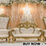 wedding sofa set, royal stage sofa, maharaja wedding furniture, luxury wedding seating, golden carved sofa, DST Exports wedding stage, wedding thrones for bride and groom, antique gold sofa set, Indian wedding decor furniture, baroque style wedding sofa, elegant wedding stage seating, traditional wedding furniture, handcrafted wooden sofa set, royal Indian wedding decor