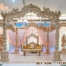 Gujarati Wedding Mandap, Wooden Mayur Mandap, Traditional Indian Mandap, Handcrafted Wedding Stage, Wooden Peacock Mandap, Hindu Wedding Decoration, Indian Wedding Stage Setup, Temple Style Mandap, Royal Marriage Mandap, Destination Wedding Decor