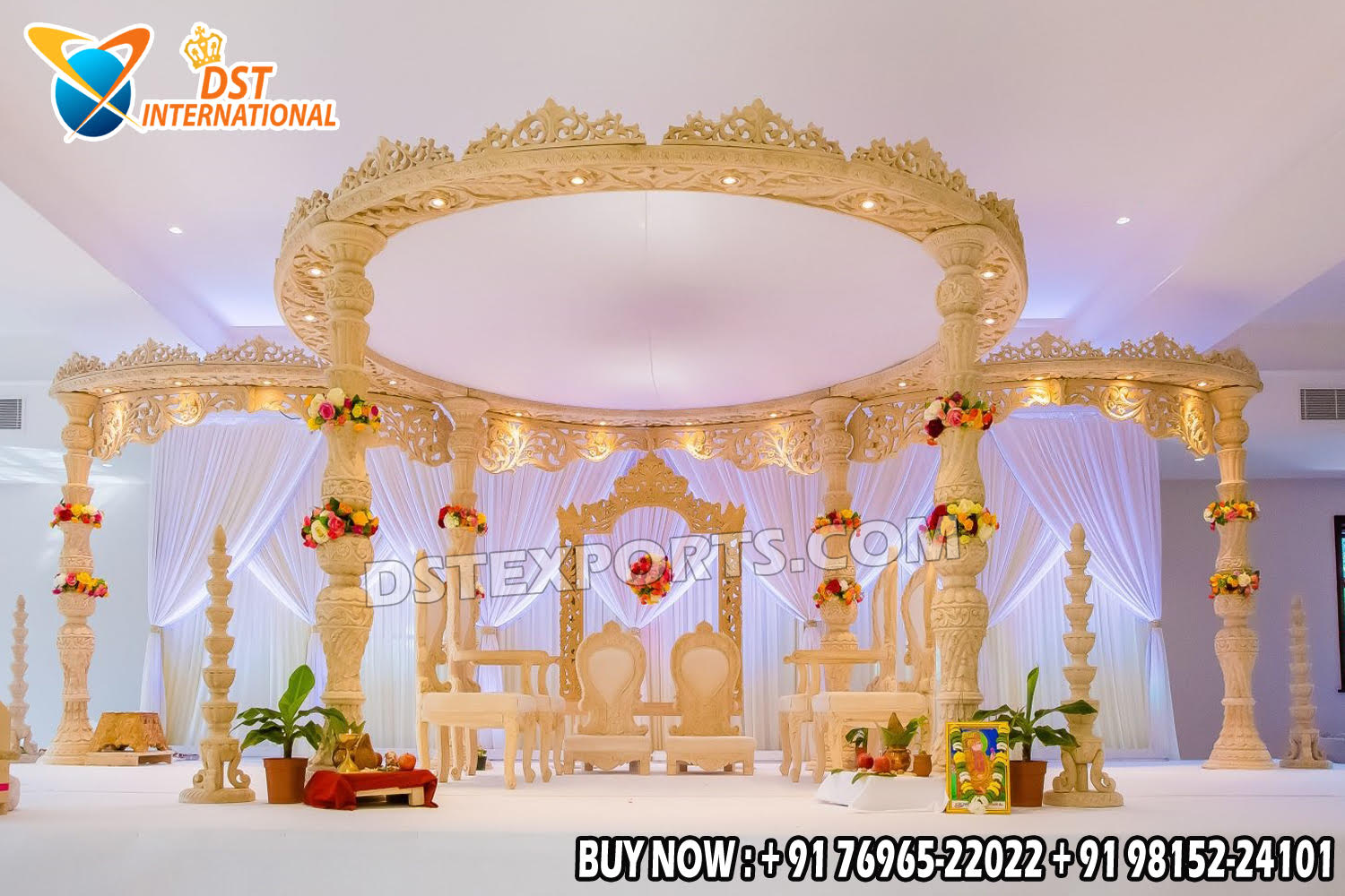 DST EXPORTS is manufacturing & Exporting products like Wedding Mandaps, Wedding Stages, Wedding Furniture, Wedding Dolis, Wedding Stage Backdrop Frames and Panels, Wedding Horse Drawn Carriages