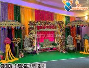 Traditional Gujarati Sangeet Night Stage Setup