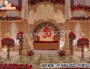 This Mandap Stage is made of unbreakable fiberglass, light weighted, deco painted and self-standing.